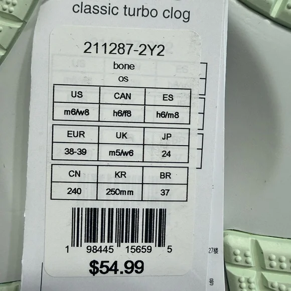 CROCS Classic Turbo Bone Clog NEW w/Tags Womens 8/Mens 6 - Picture 10 of 10